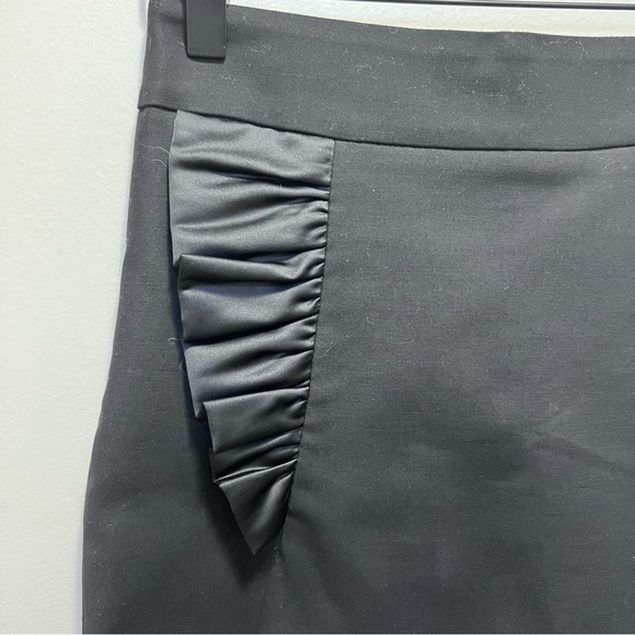 French Connection Black Ruffle Mini Skirt Size 2 - Picture 3 of 7
